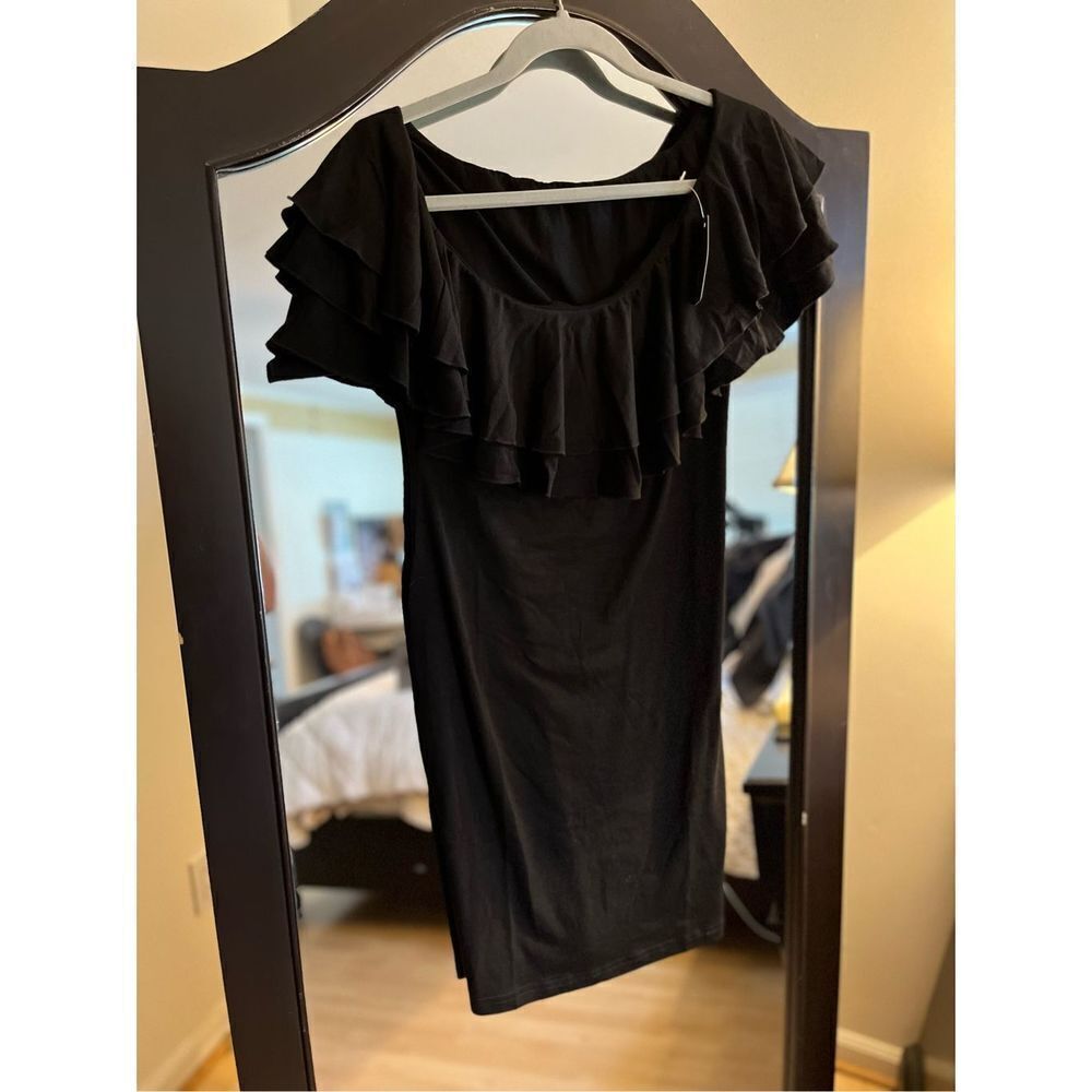 NEW Maternity Off Shoulder Ruffle Bodycon Dress S